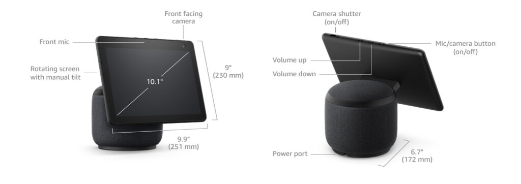 Echo Show 10 (3rd Gen) with Alexa in Glacier White Technical Details