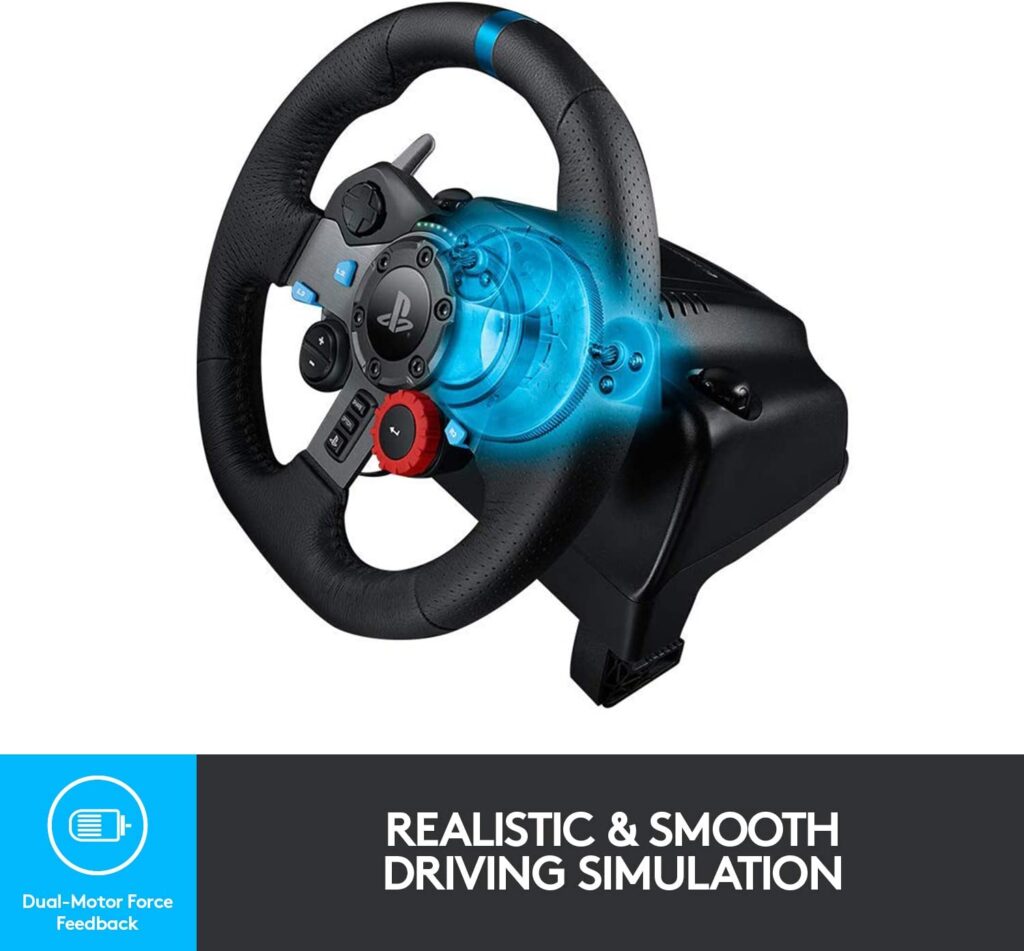 Logitech G29 Racing Wheel with Force Feedback and Stainless Steel Paddle Shifters for PS5, PS4, PC, Mac 4