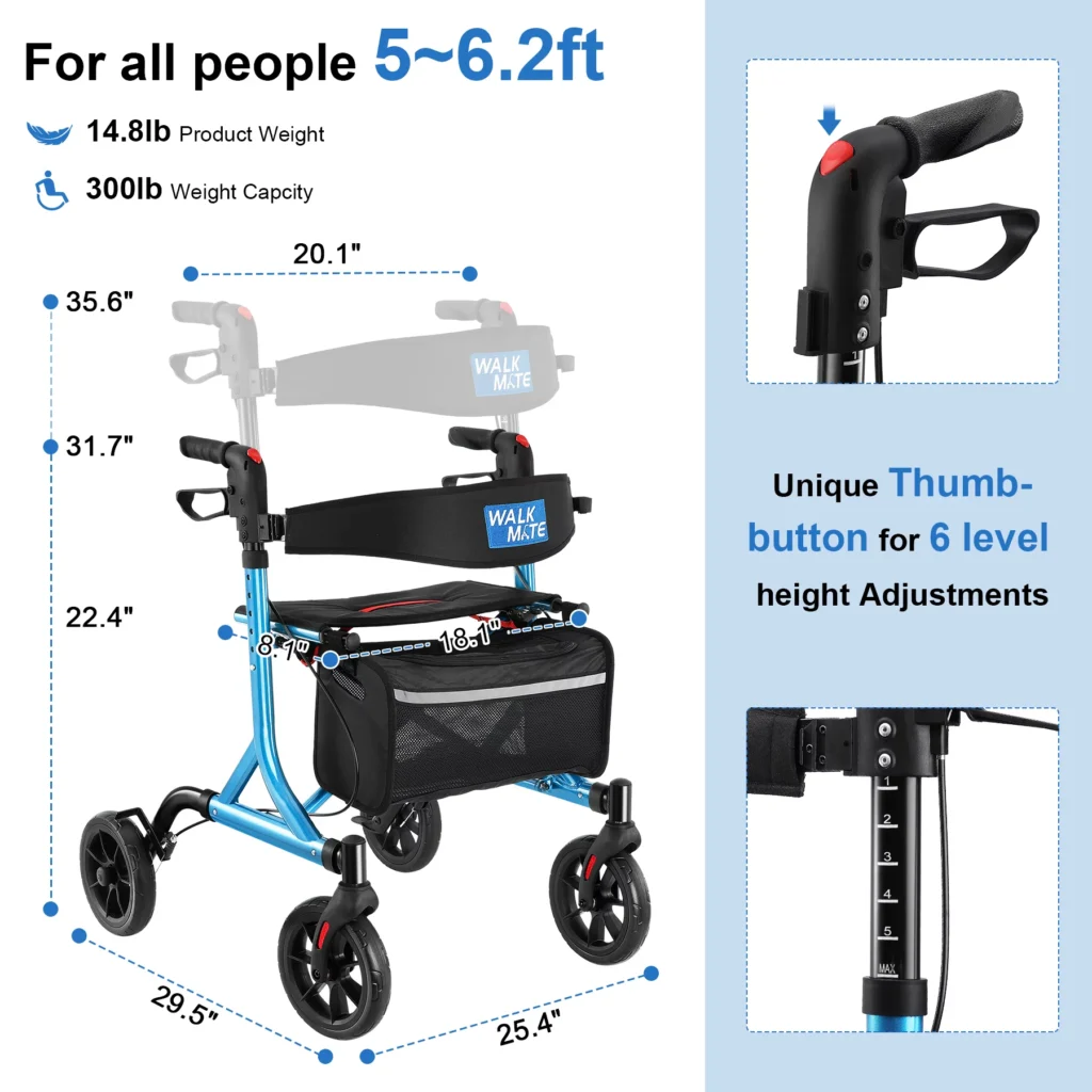 Walkmate Rollator Walker for Seniors 2
