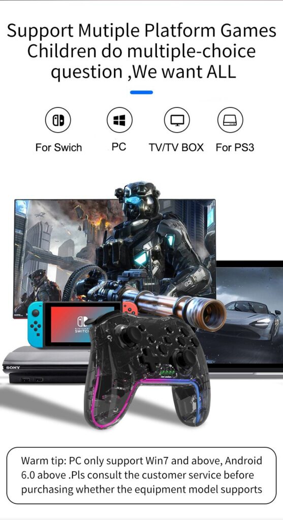 Wireless Gamepad Controller YLW NS015 for Nintendo Switch, Android TV Box, PS3, PC, STEAM 6