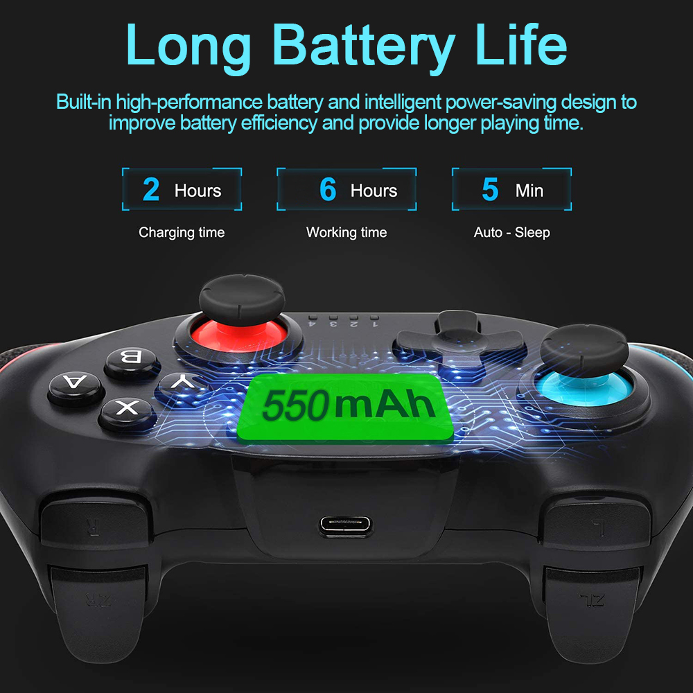 Wireless Bluetooth Gamepads for Nintendo Switch Pro BROODIO Compatible Controller 9