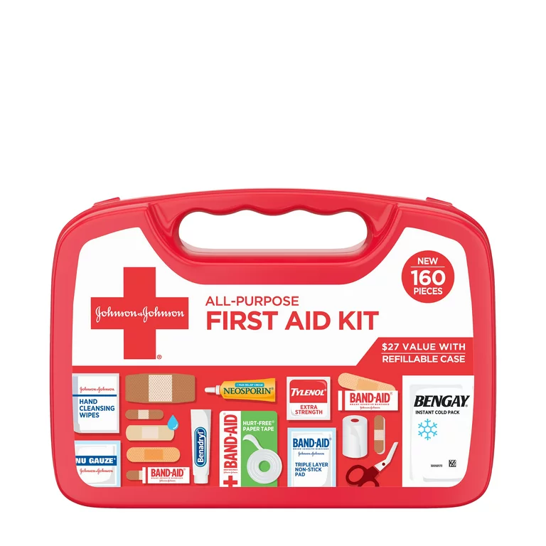 Johnson & Johnson All-Purpose Portable Compact First Aid Kit 6